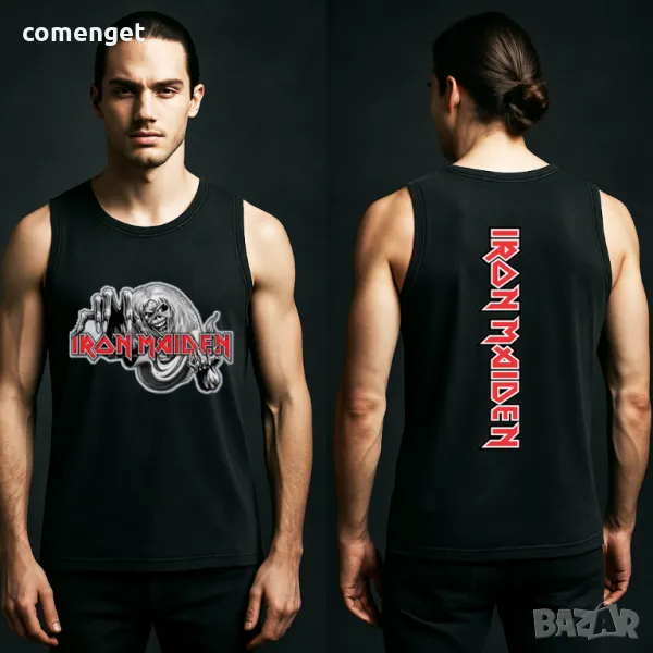 Мъжки потници IRON MAIDEN с ROCK / РОК принт! Поръчай с твоя идея!, снимка 1