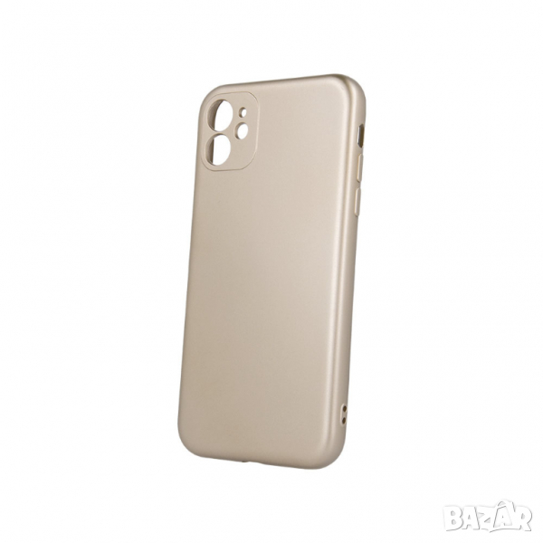 Силиконов калъф гръб кейс Silicone Metallic Cover - iPhone 11 (6.1), Златист, снимка 1