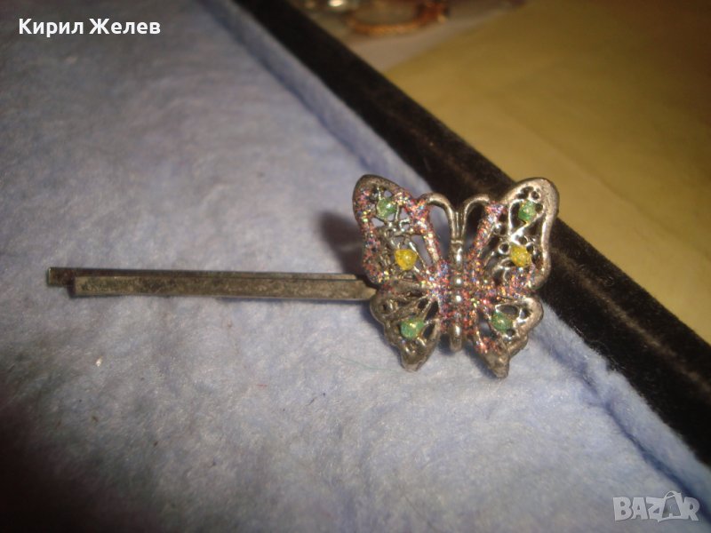 КРАСИВА АЖУРНА БЕЛ ЕПОК СТИЛ ПОСРЕБРЕНА ФИГУРАЛНА ФИБА - ПЕПЕРУДА 27630, снимка 1