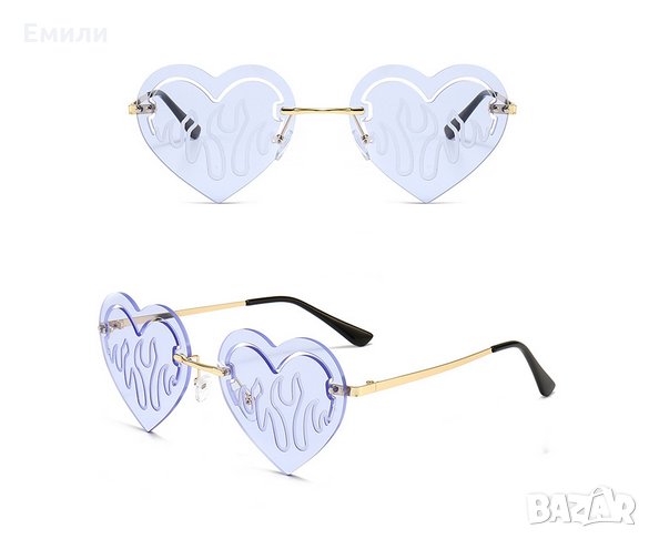 Слънчеви очила сърца с пламъци , снимка 1