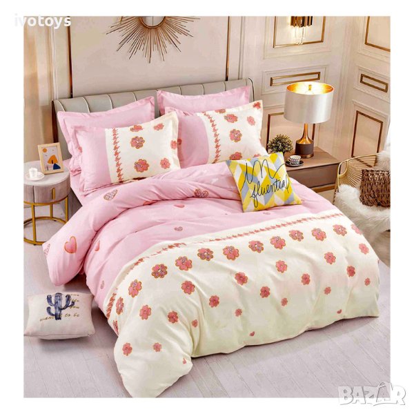 Двулицев спален комплект (размер за приста), 4 части - Модел WS15510, снимка 1