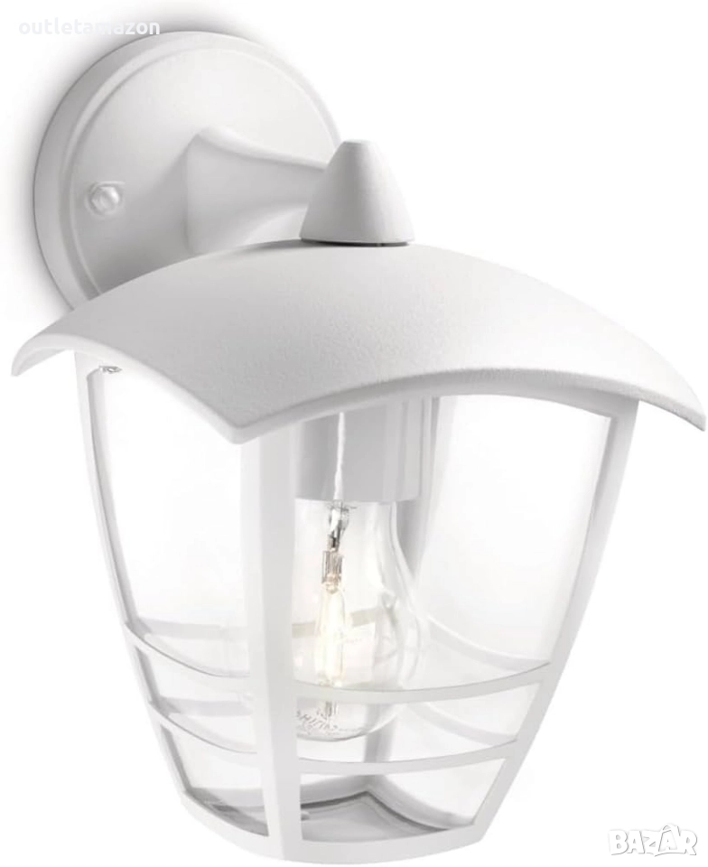 Стенна лампа Philips My Garden Creek, 1 x 60 W, 220 V, бяла , снимка 1