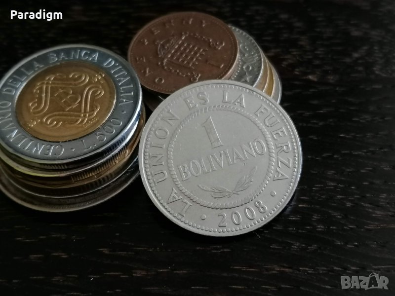 Mонета - Боливия - 1 боливано | 2008г., снимка 1