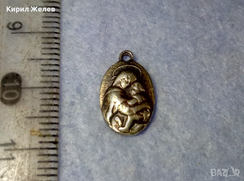 СТАРА СРЕБЪРНА ИКОНКА СВЕТИ ЙОСИФ с МЛАДЕНЕЦА ИИСУС ПАТИНИРАНО СРЕБРО ВИСОКА ПРОБА АРТ РАБОТА 30298, снимка 1