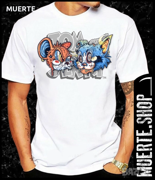 Тениска с щампа TOM AND JERRY ZOMBIES, снимка 1