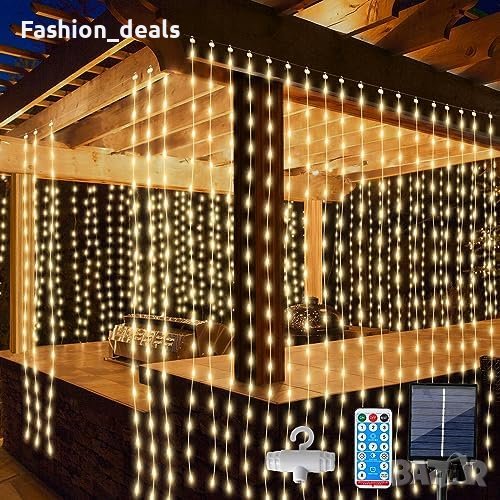 Нови Слънчеви 300 LED светлини лампички за завеси 3x3м. Декорация Украса Дом, снимка 1