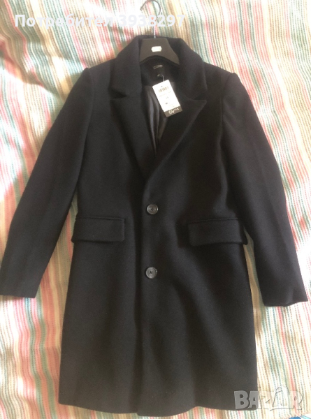 Дамско черно палто, снимка 1