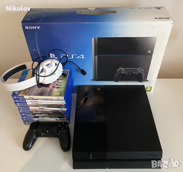 Sony PlayStation 4 + гейминг слушалки, снимка 1