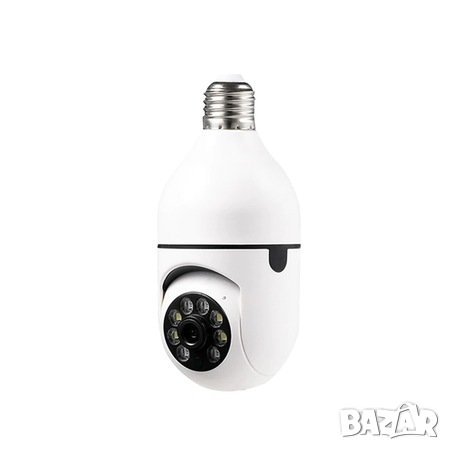 Въртяща безжична 2mp WIFI камера крушка куполна IP скрита със звук, снимка 1