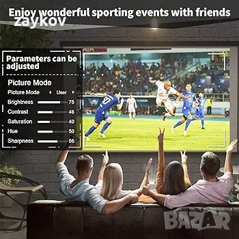 Проектор THREE ANTS Full HD Supporto 4K 1080P Native, 5G WiFi Bluetooth, домашно кино, снимка 7 - Плейъри, домашно кино, прожектори - 44464799