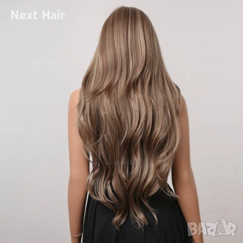 Кафява перука с руси кичури и бретон, снимка 7 - Аксесоари за коса - 52897767