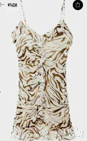 Рокля с тигров принт, снимка 3 - Рокли - 49111273