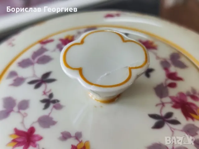 Порцеланов чайник Königl pr. Tettau, снимка 4 - Антикварни и старинни предмети - 49492840