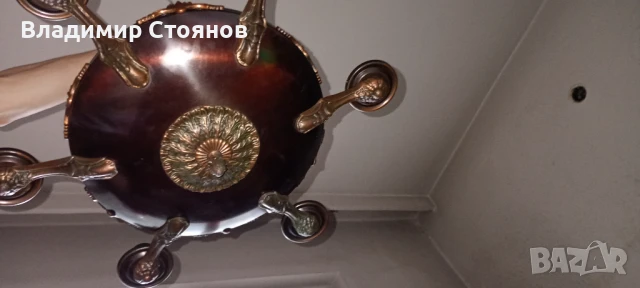 Винтидж полилей - 6 осветителни тела, класически дизайн, снимка 2 - Полилеи - 50674328