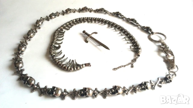 Стари метъл пънкарски синджири и значка меч по договаряне, снимка 3 - Колекции - 51262719