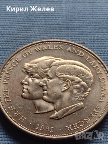 Монета 25 пенса 1981г. Англия Сватбата на принцеса Даяна и принц Чарлз 40431, снимка 5 - Нумизматика и бонистика - 42711500