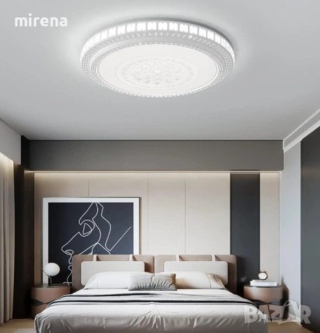 LED лед модерен полилей таванна лампа с диаманти таванна лампа, снимка 3 - Лампи за таван - 53225270