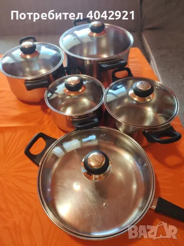 Комплект тенджери и тиган, снимка 6 - Съдове за готвене - 48956604