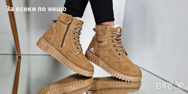Дамски боти с пух Adidas - Бели и кафеви от 36 до 41 номер, снимка 4 - Дамски боти - 48122127