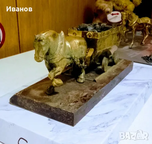 Месингова вагонетка , снимка 3 - Антикварни и старинни предмети - 48897037