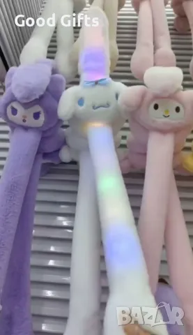 Плюшени светещи ушанки с мърдащи уши Hello Kitty Kuromi, Kitty Melody, снимка 2 - Плюшени играчки - 49176139