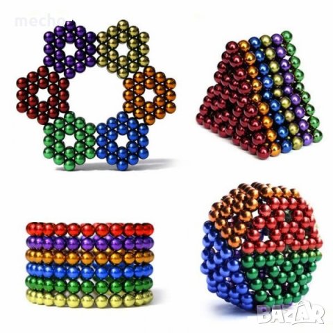 216 Магнитни Топчета (сфери) цветни 5 мм, в метална кутия , снимка 4 - Други игри - 31554763