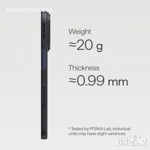 Оригинален кейс Pitaka Ultra-Slim, За iPhone 17 Pro Max (6.9), Черен и Протектор , снимка 7 - Калъфи, кейсове - 54161064