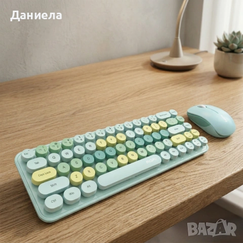 Комплект безжична клавиатура и мишка MOFII Bean, 2.4G - ергономичен дизайн и компактни размери, снимка 5 - Клавиатури и мишки - 54055693