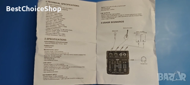 BOMGE USB аудио интерфейс 2-канален миксер XLR/3.5mm вход 48V захранване, снимка 6 - Ресийвъри, усилватели, смесителни пултове - 53927415