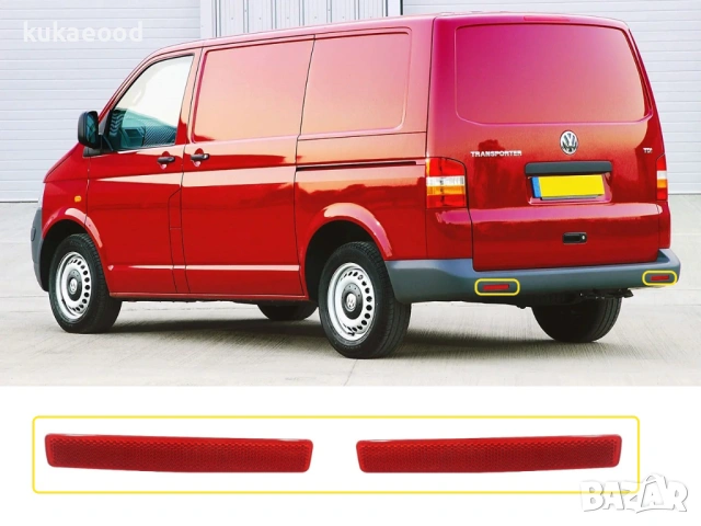 Рефлектор за задна броня на VW Transporter T5, снимка 4 - Части - 54107086