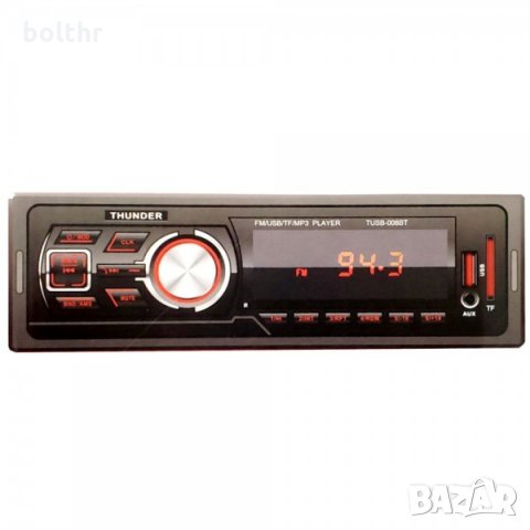 Авто Радио THUNDER TUSB-008BT, Bluetooth, USB / SD / AUX / FM Радио, Дистанционно, 4x20W