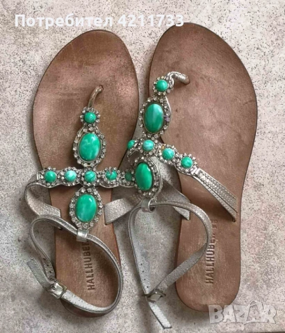 луксозни качествени сандали чехли Hallhuber номер 39 НОВО