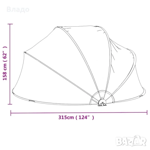 Купол за басейн , 315x158 см, PVC, 13.5 Kg, снимка 4 - Басейни и аксесоари - 50551662