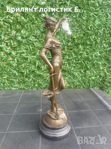 Бронзова статуетка на Темида (Богинята на правосъдието) – Sign. Mayer / Art Bronze France, снимка 2 - Антикварни и старинни предмети - 56034325