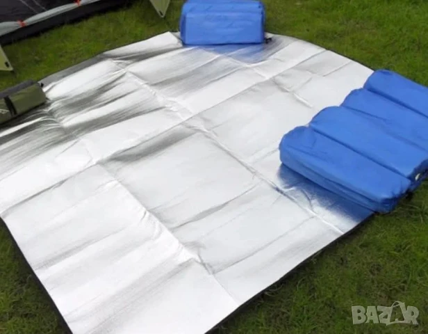 Постелка за къмпинг с двойно алуминиево покритие 150 см x 200 см
