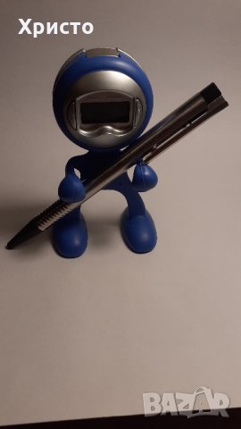 часовник човече, синьо и оранжево, държач на химикалка за маса електронен , снимка 5 - Други - 17095759