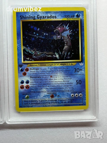 4 Pokemon Rare Cards:Gyarados,Charizard,Shining Mewtwo & Shining Gyarados, снимка 9 - Колекции - 53903871