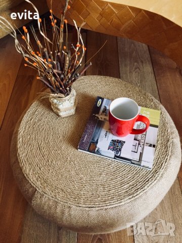 Табуретка/пуф. Ръчна изработка!, снимка 5 - Дивани и мека мебел - 33842705