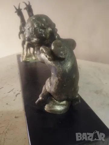 Стара статуетка,композиция, снимка 7 - Антикварни и старинни предмети - 47541785