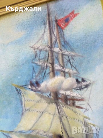 Стара Българска Картина "Марко Поло на Път" 1950-те, снимка 4 - Картини - 31028362