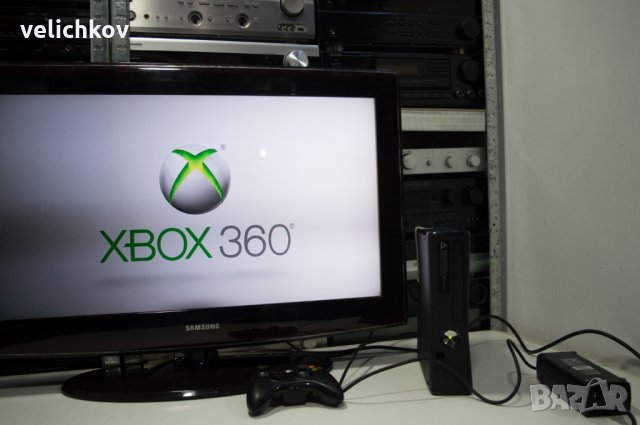 Xbox 360 Slim  в комплект с контролер и адаптор , снимка 1 - Xbox конзоли - 35147463