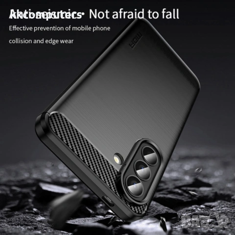 MOFI Карбонов Калъф за Samsung Galaxy A57 5G - TPU, Четкана текстура, Бързо охлаждане, 3 цвята, снимка 6 - Калъфи, кейсове - 53975191