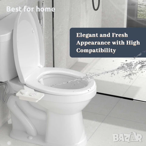  Ултратънко биде със самопочистващи се двойни дюзи (предно и задно измиване)