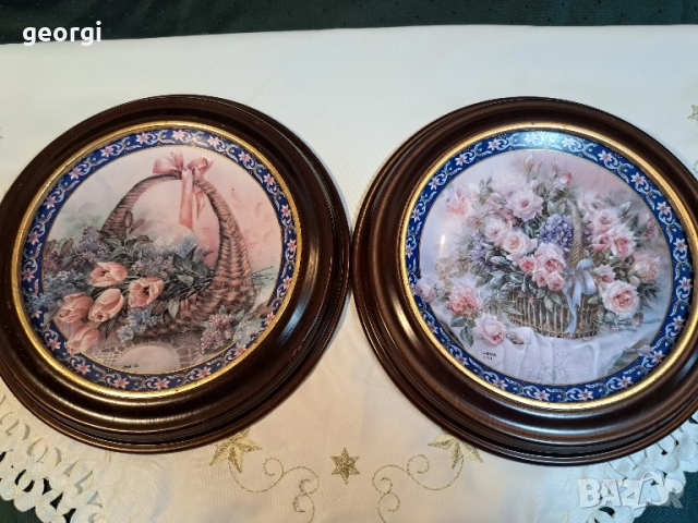 декоративни порцеланови чинии рози лалета Lena Liu 27/4