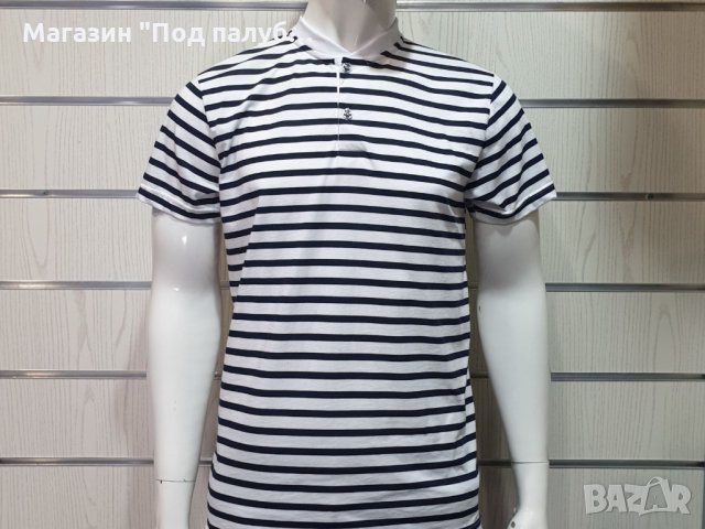Нова мъжка моряшка блуза на райе с копчета, снимка 8 - Тениски - 30312694