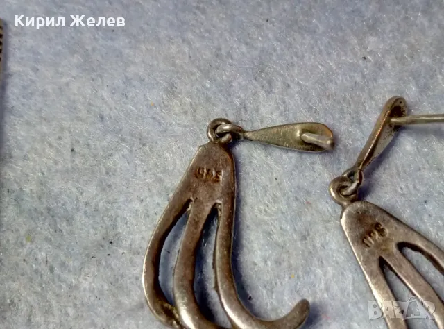 ИЗЯЩНИ АЖУРНИ СКЪПОЦЕННИ СРЕБЪРНИ ОБЕЦИ СРЕБРО 925 с МАРКАЗИТИ - ЧАСТ от КОМПЛЕКТ 47574, снимка 9 - Обеци - 48901338