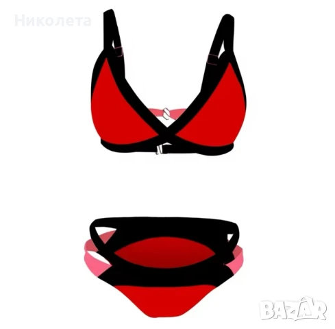 Горнище на бански в червено, снимка 3 - Бански костюми - 50687210