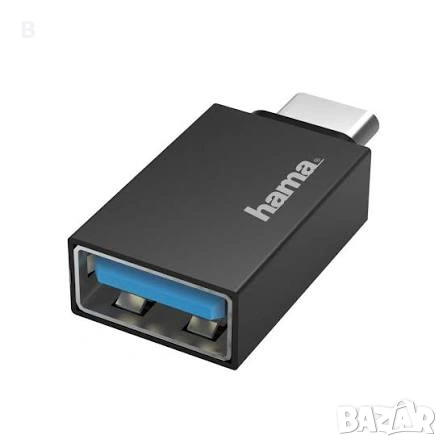 Адаптер HAMA OTG USB-C мъжко-USB 3.2 Gen 1 A женско, 5Gbit/s Черен, снимка 2 - Друга електроника - 53366419