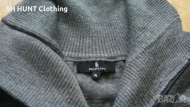 SELECTED Shine Zip Neck EXP 100% Merino Wool размер XL за лов риболов блуза 100% Мерино Вълна - 532, снимка 7 - Блузи - 42785117