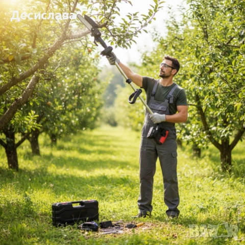 Акумулаторен мини верижен трион с телескопичен прът 21V 